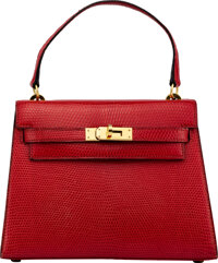 HERMES Red Suede Vespa Palladium Hardware Small Crossbody Shoulder