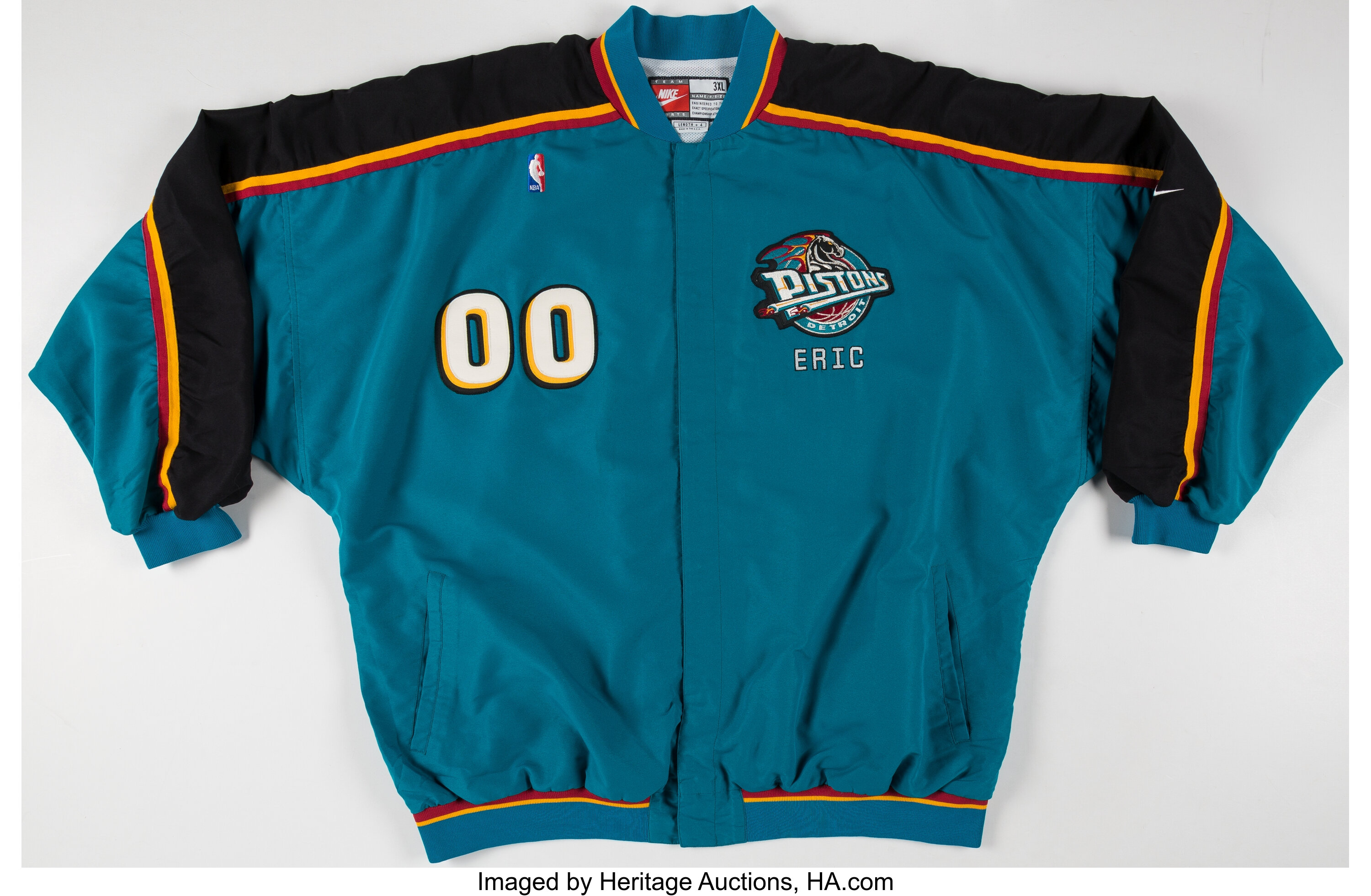 Vintage Detroit Pistons Quarter Zip Warmup Shooting Jersey Size 2XL NBA Y2K
