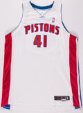 Detroit Pistons Elden Campbell 41 Game Worn Team Issue Reebok 