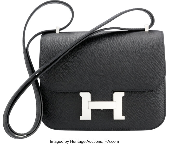 Hermes Constance Bag Epsom Leather Palladium Hardware In Black