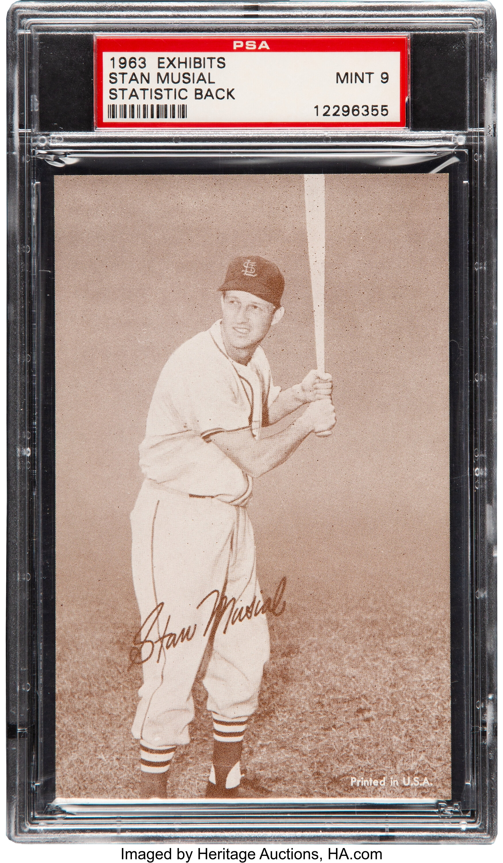 1963 Exhibit Stat Back Stan Musial PSA Mint 9 - Pop One, None, Lot #81074