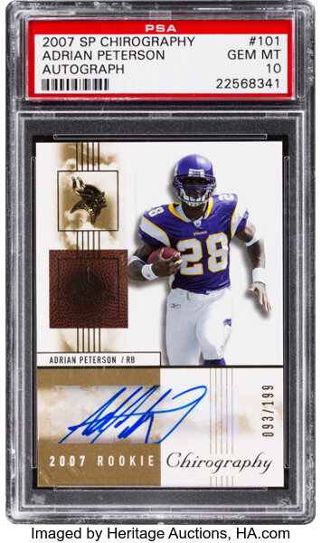 Adrian Peterson Autographed Singles, Signed Adrian Peterson