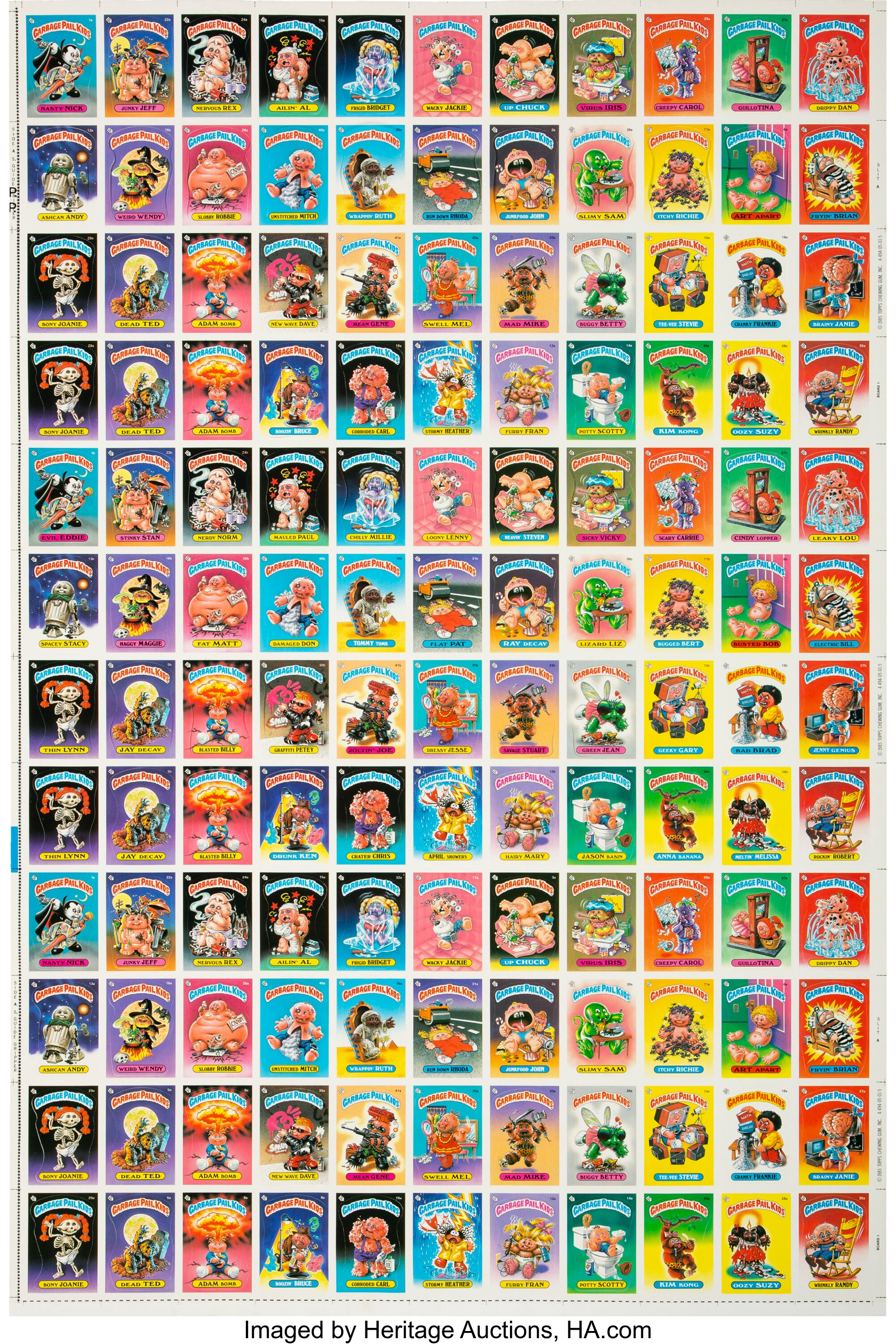 1985 Topps Garbage Pail Kids Series 1 Checklist, Info, Buying Guide