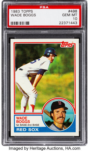 1983 Topps Wade Boggs Rookie Card No. 498 in GEM MINT 