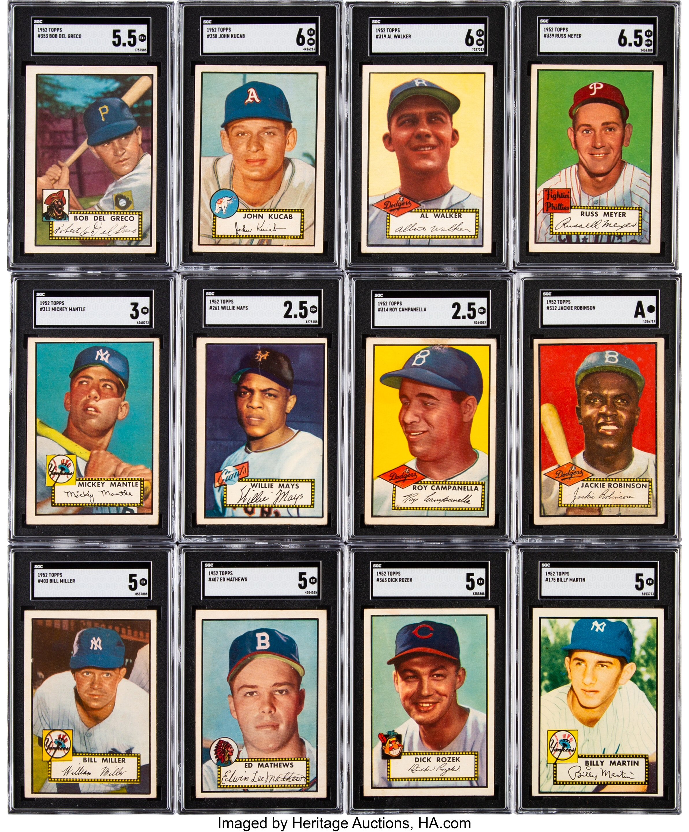 1952 Topps Baseball Near Set 406 407 Baseball Cards Sets Lot 80681 Heritage Auctions