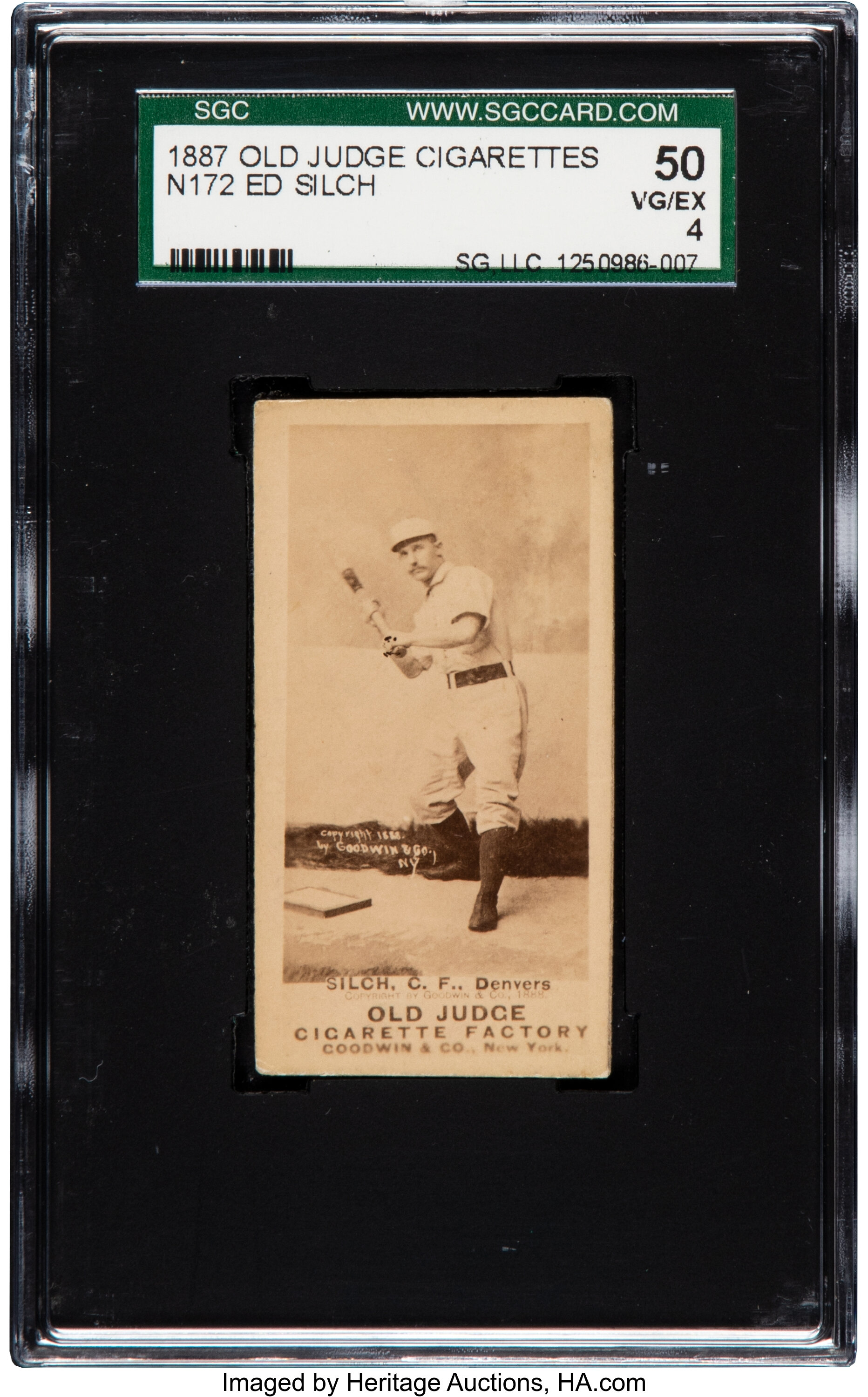 1888 Old Judge Tobacco Cigarette Baseball Player Card Watching the