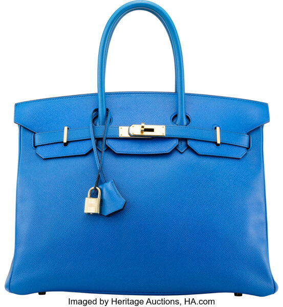 Royal Blue Leather 3 Bag Set