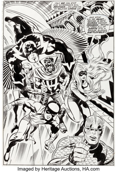 Comic Art For Sale from Coollines Artwork, KIRBY, JACK - Tales To Astonish # 39 pg 1, large size splash fifth Ant-Man issue vs Scarlet Beetle by Comic  Artist(s) Jack Kirby