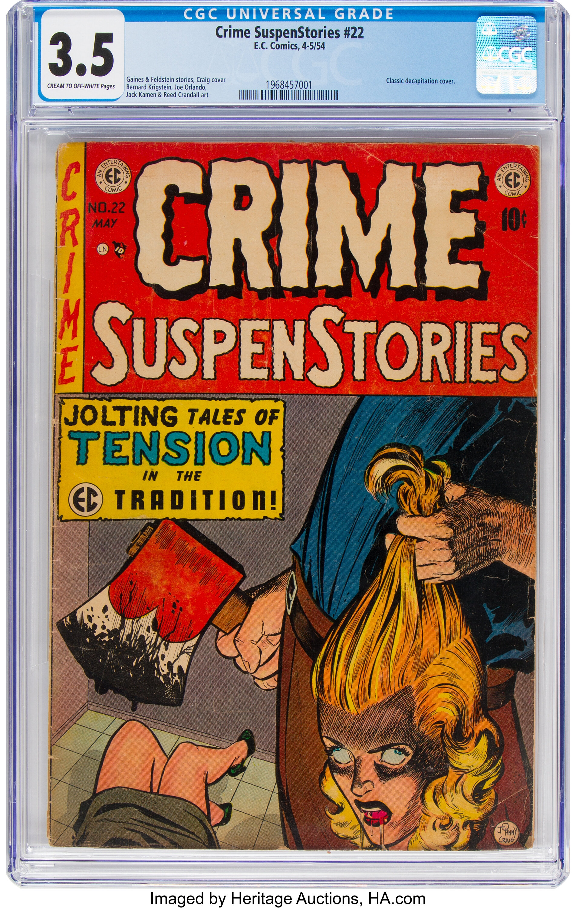 Crime Suspenstories 22 Ec 1954 Cgc Vg 3 5 Cream To Off White Lot Heritage Auctions