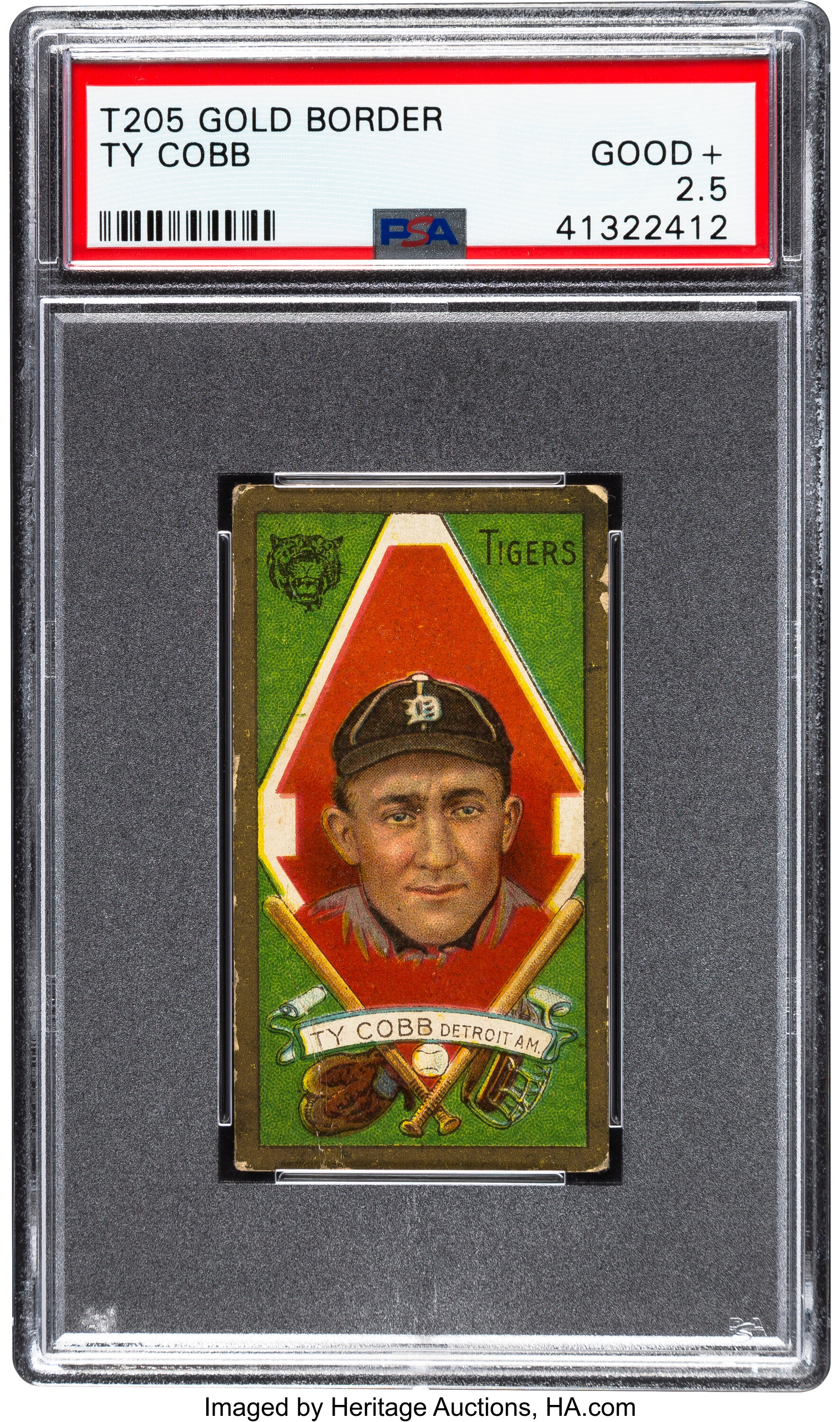 1911 Ty Cobb Gold Border Baseball Card Art Print