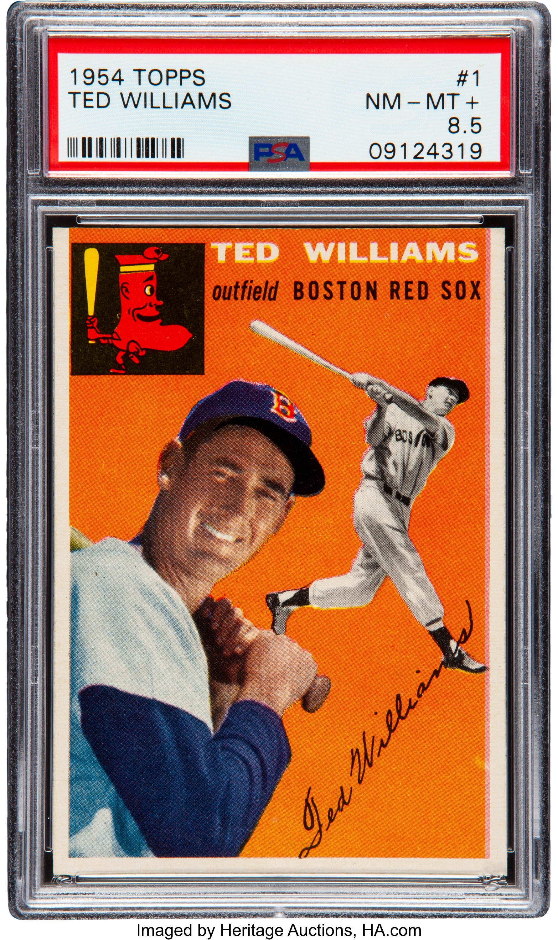 Issued by Bowman Gum Company  Ted Williams, Outfield, Boston Red