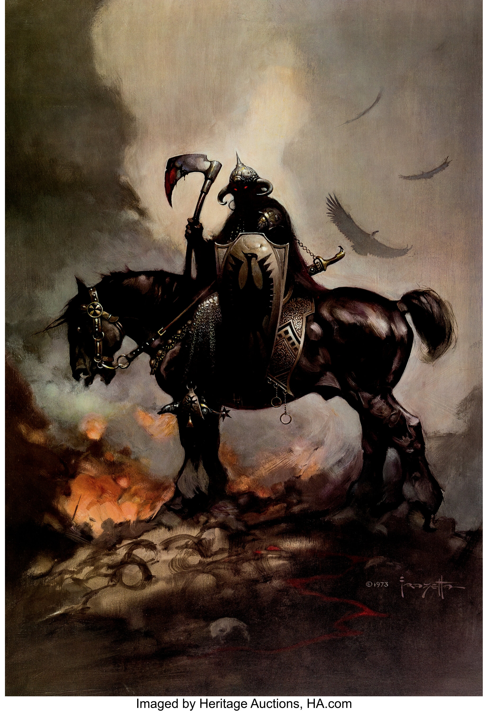 Frank Frazetta Death Dealer Signed Limited Edition Gold Print | Lot ...