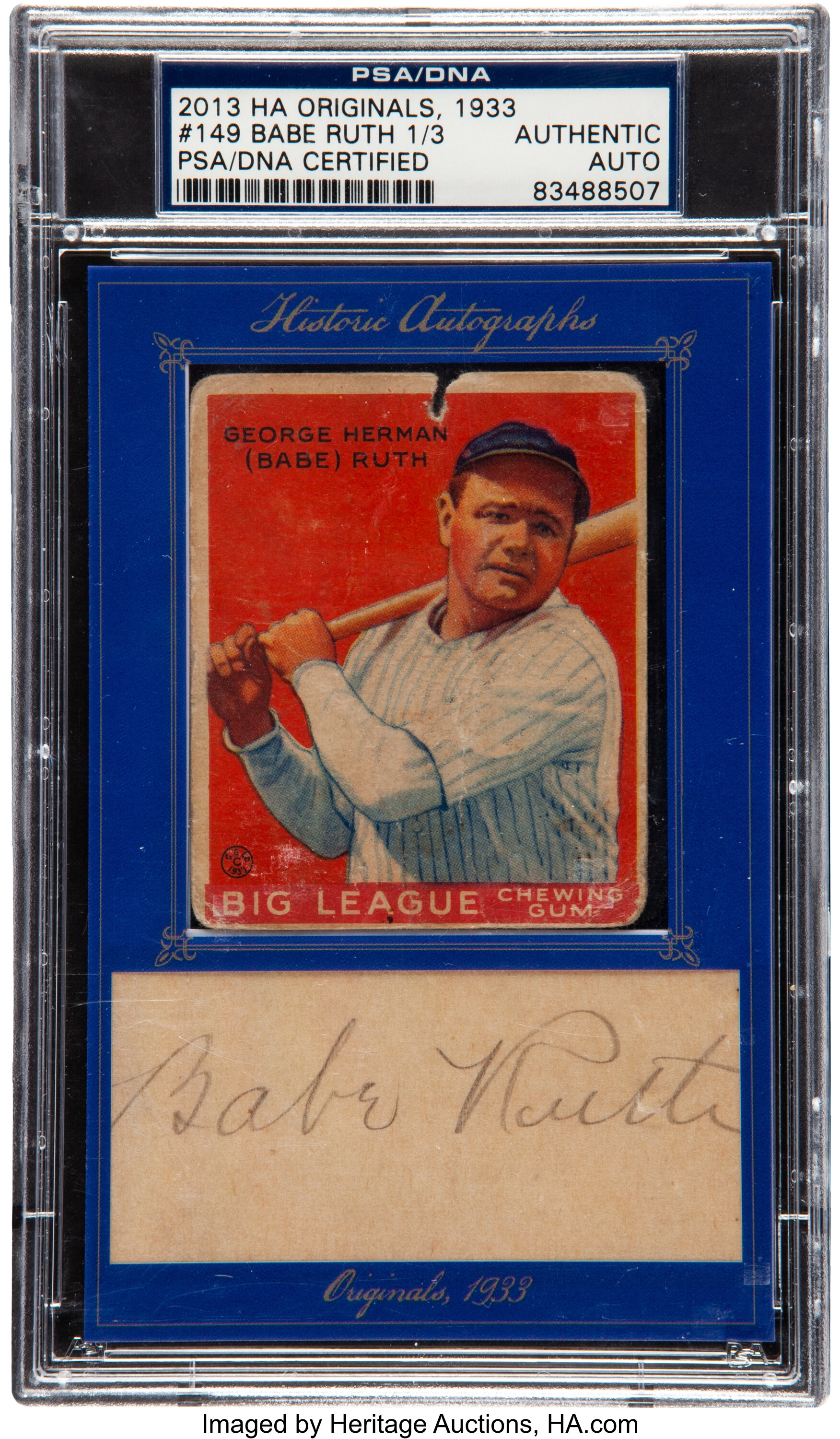 Spectacular Signed 1933 Goudey #181 Babe Ruth - PSA AUTHENTIC