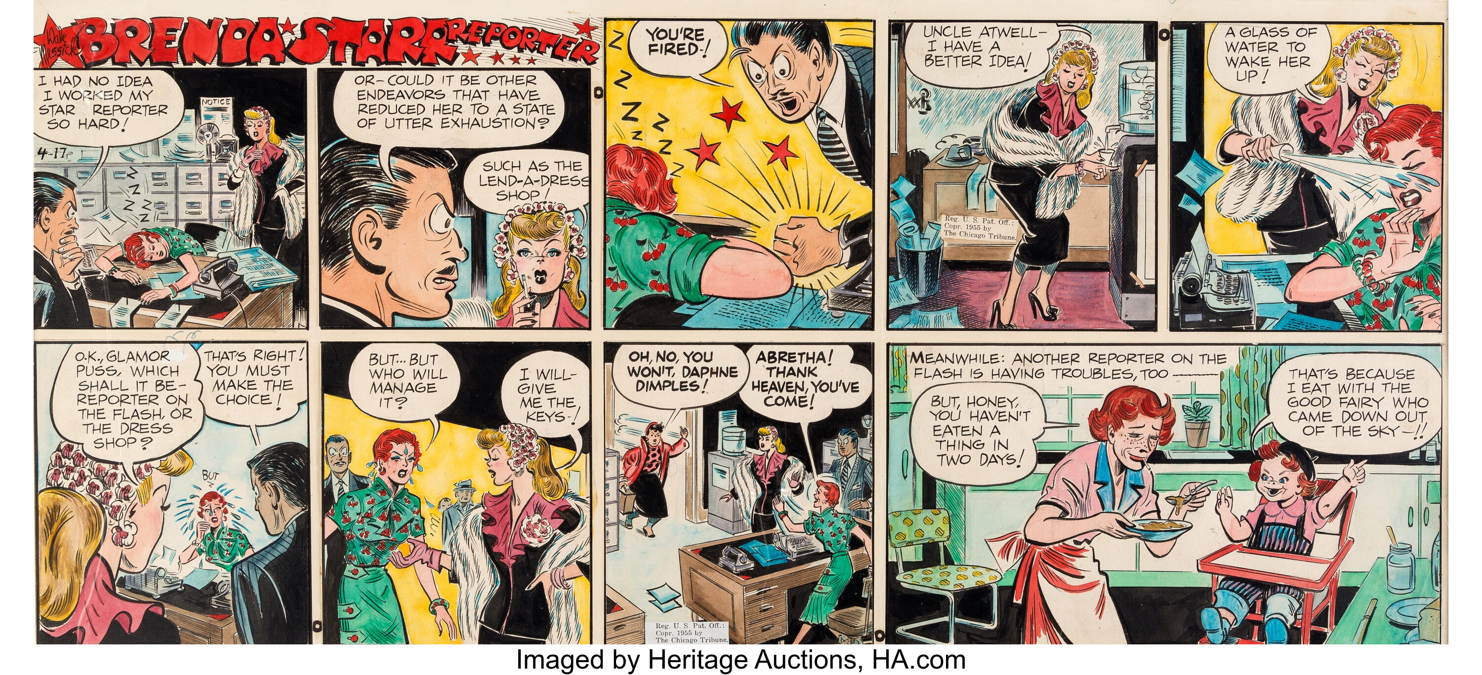 3000px x 1367px - Dale Messick Brenda Starr Hand-Colored Sunday Comic Strip Original | Lot  #12113 | Heritage Auctions