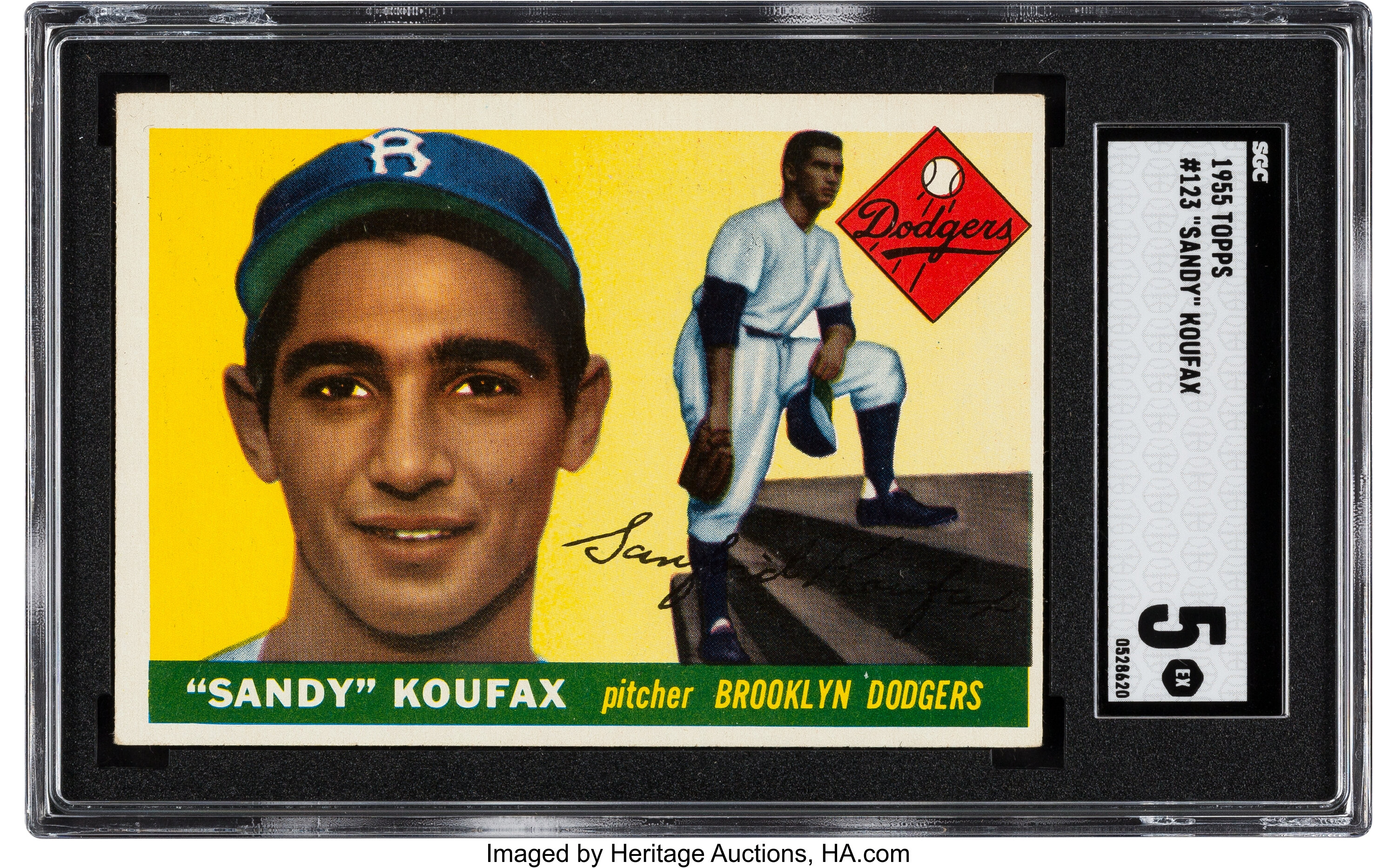 1955 Topps #123 Sandy Koufax Rookie Card – PSA NM-MT 8