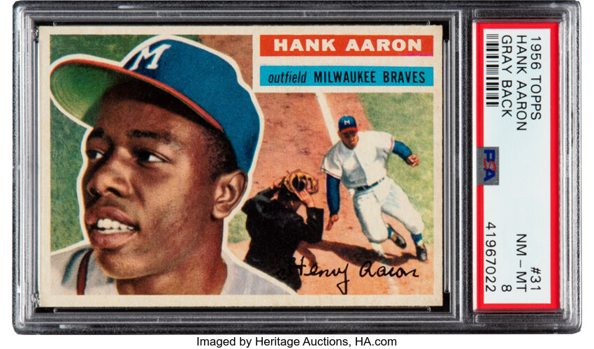 1956 Topps #31 Hank Aaron Baseball Card