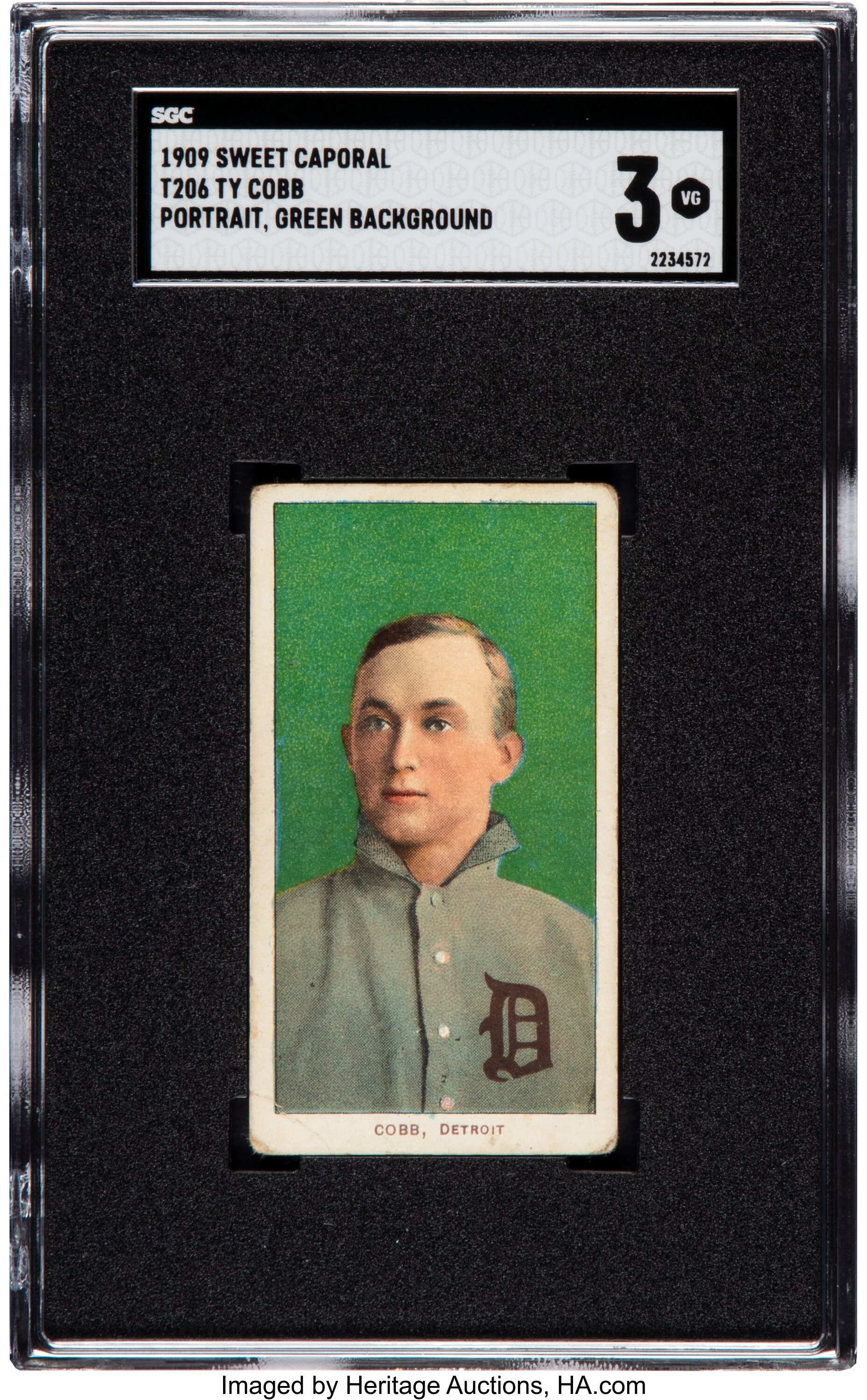 Signed 1909-11 T206 Ty Cobb Green Portrait, PSA/DNA Authentic., Lot  #50002