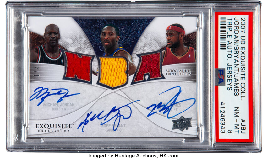 Rare Michael Jordan, LeBron James, Kobe Bryant Autographed Card Up