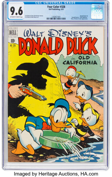 Four Color #328 Donald Duck (Dell, 1951) CGC NM+ 9.6 Off-white to white pages....