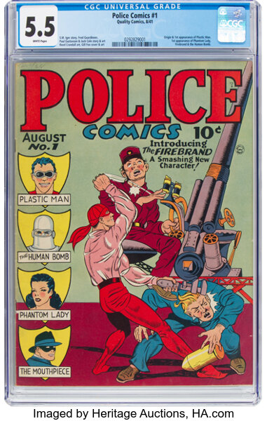 Golden Age (1938-1955):Superhero, Police Comics #1 (Quality, 1941) CGC FN- 5.5 White pages....