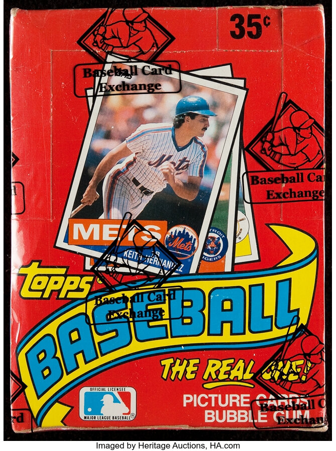 1985 Topps Baseball Wax Box With 36 Unopened Packs. Baseball 