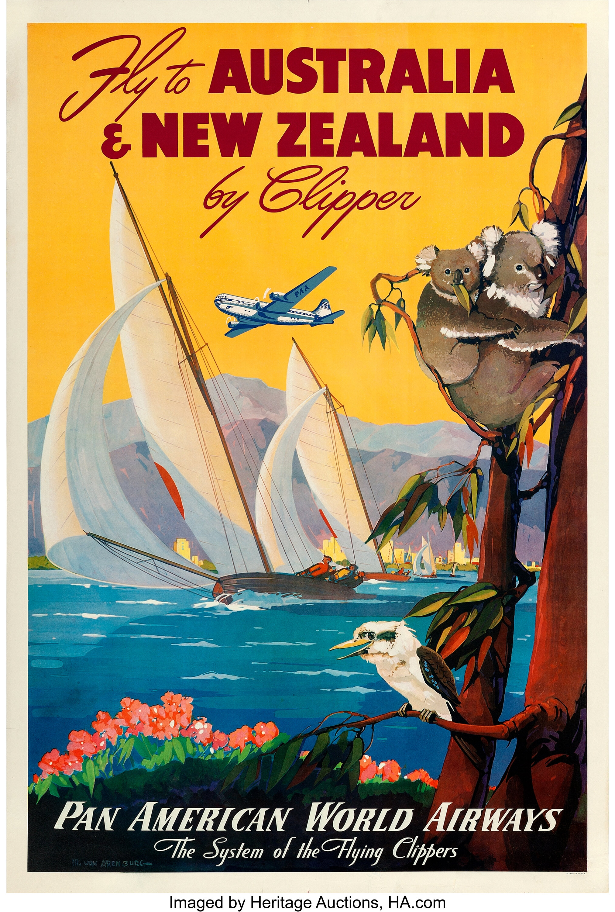 Fly to Australia & New Zealand (Pan American World Airways, 1950s