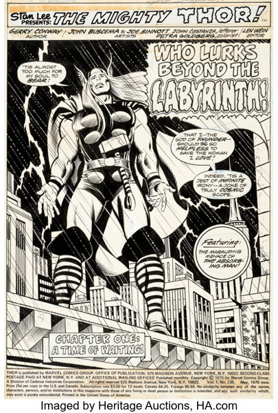 Original Comic Art:Splash Pages, John Buscema and Joe Sinnott Thor