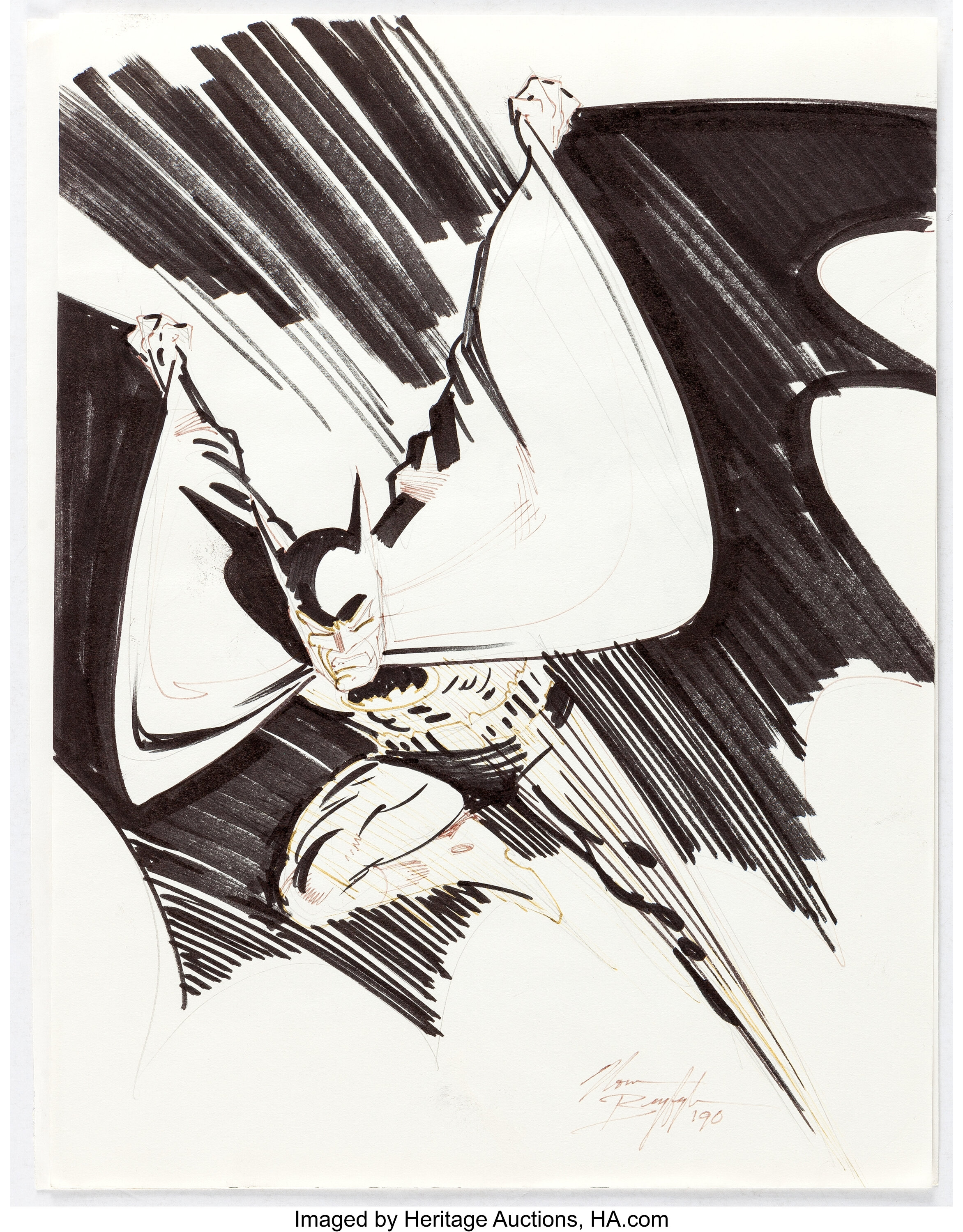 Norm Breyfogle - Batman Sketches Original Art Group of 2 (1990).... | Lot  #13022 | Heritage Auctions