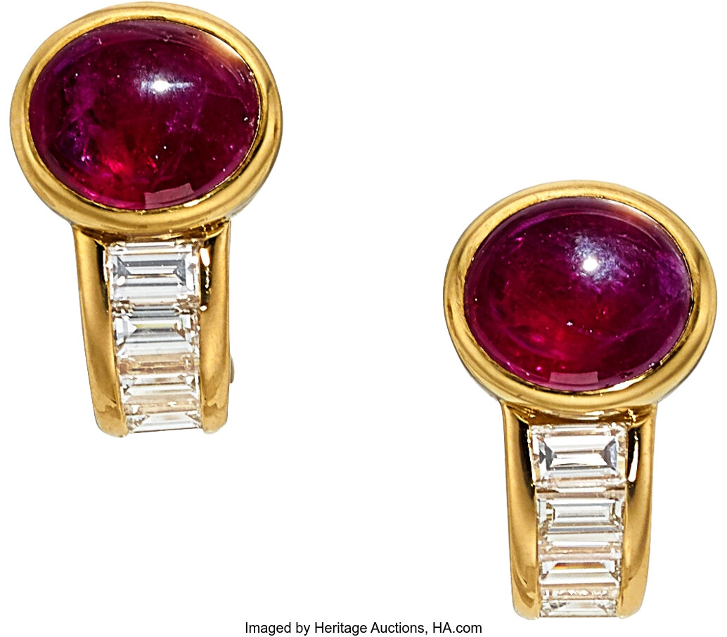 Ruby, Diamond, Gold Earrings, Bvlgari. ... Estate Jewelry Earrings | Lot  #55072 | Heritage Auctions