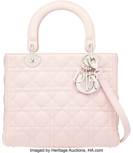 Christian Dior Light Pink Cannage Quilted Lambskin Leather Medium Lot 58030 Heritage Auctions