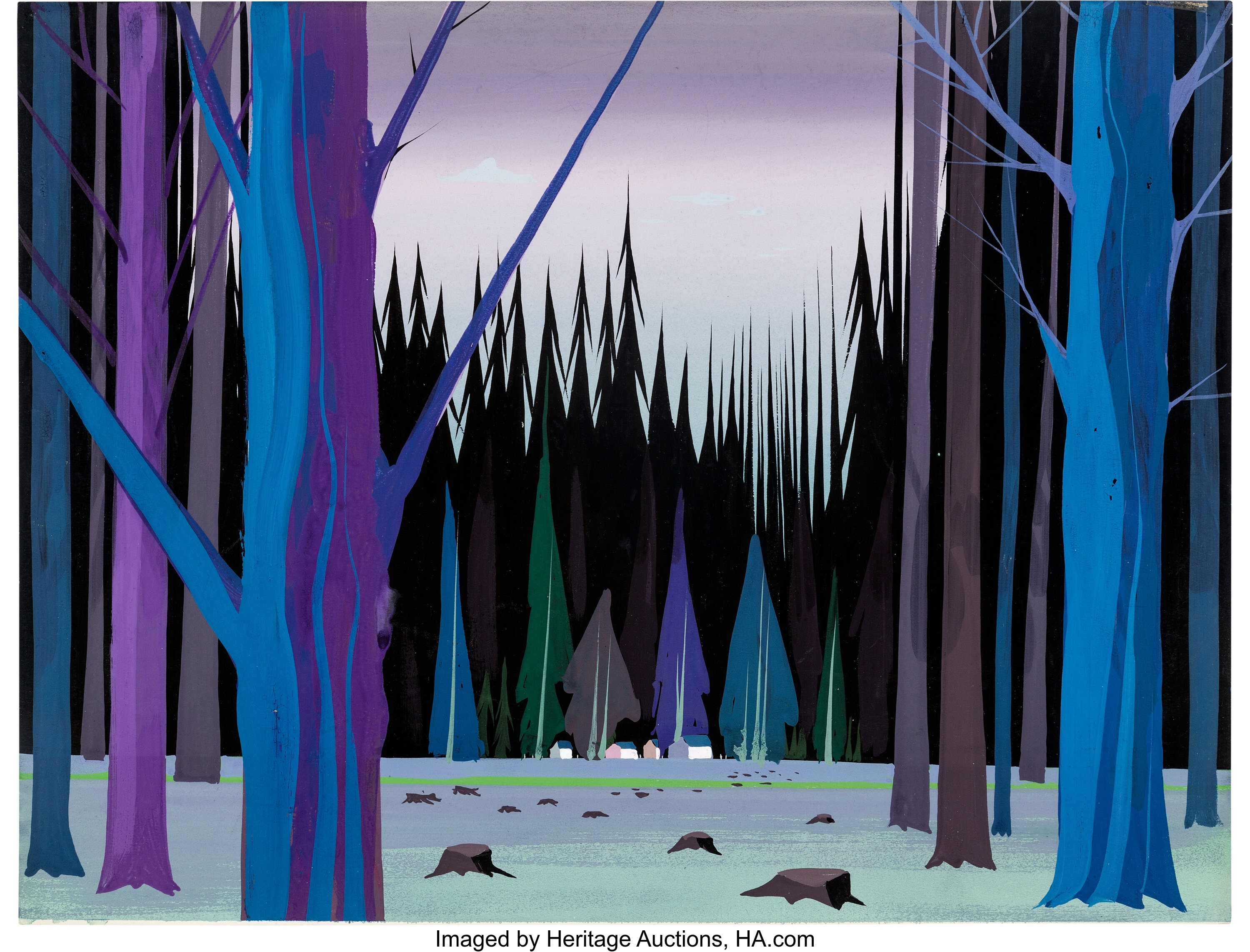 Eyvind Earle Concept Art Silk Scarf