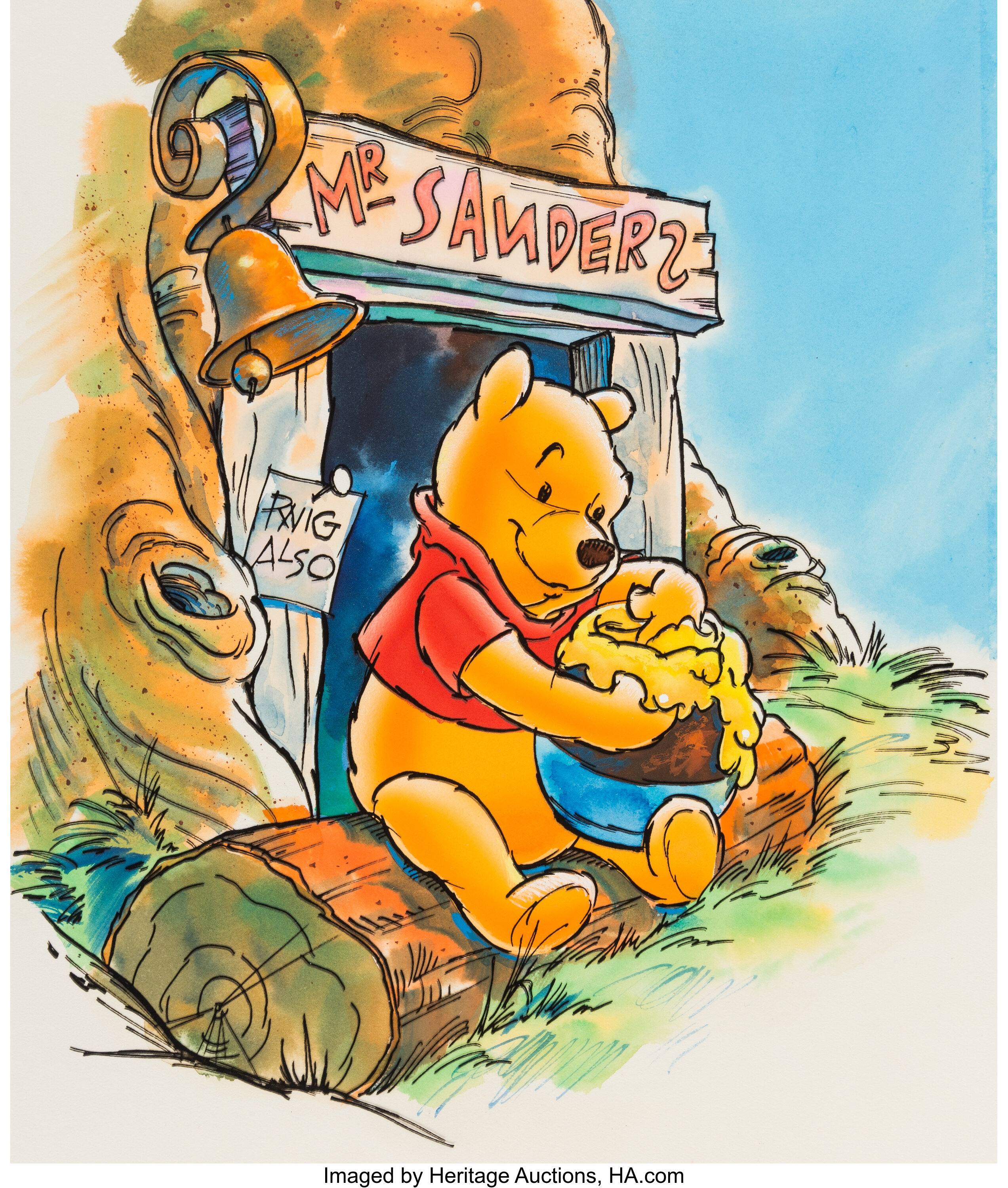 Winnie The Pooh And His Honey Pot Color Illustration Walt Disney Lot 97344 Heritage Auctions 