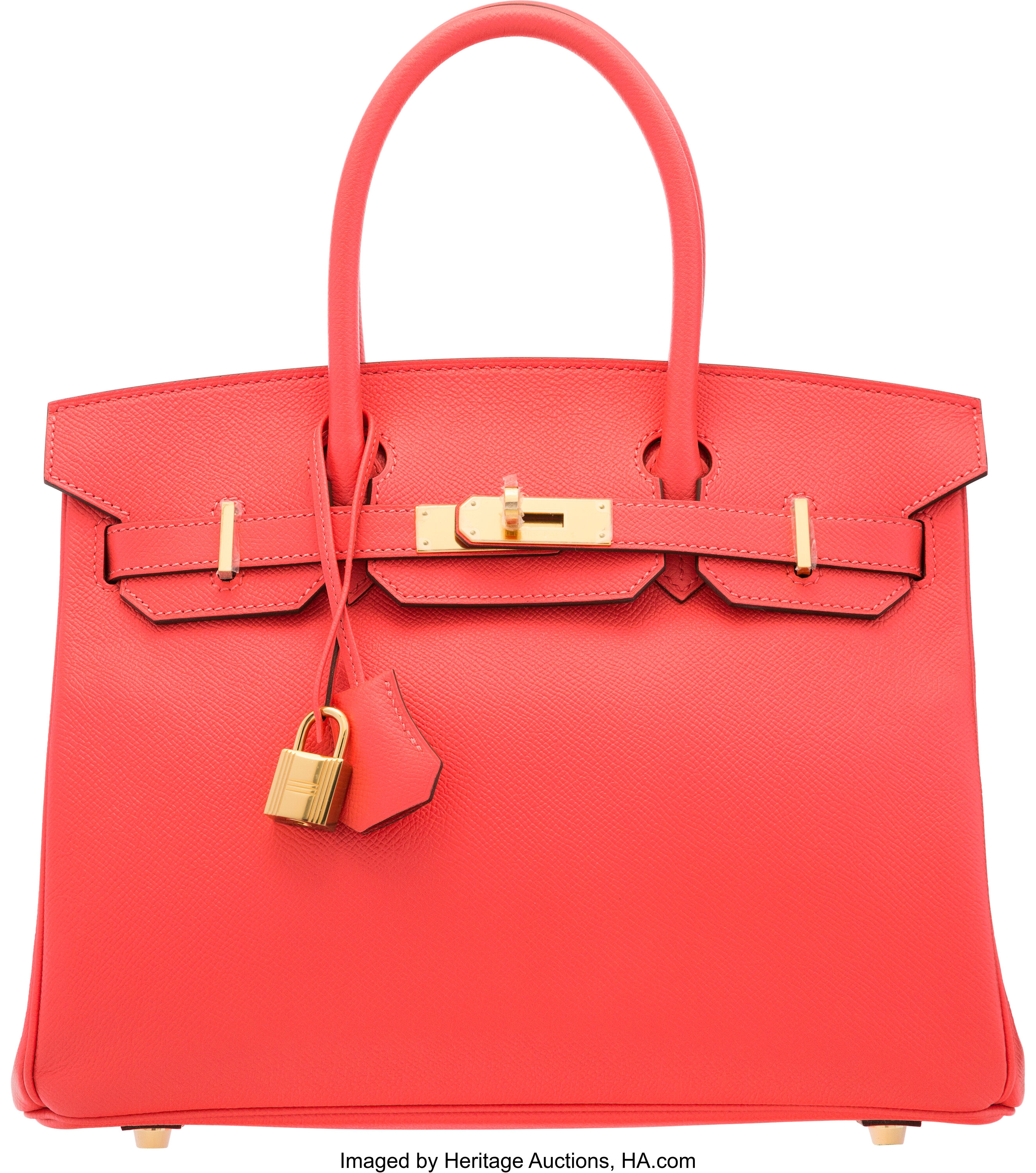 Lot - HERMES BIRKIN HAC 50 ROUGE LEATHER LARGE TOTE BAG