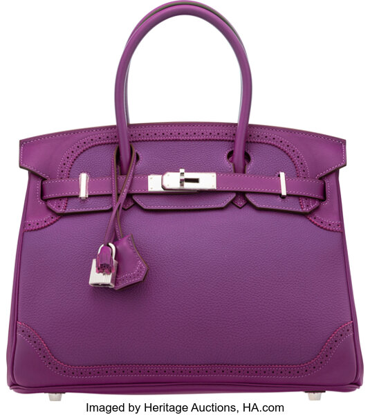 Hermes Birkin 30 Bag P9 Anemone Togo And Swift Ghillies SHW