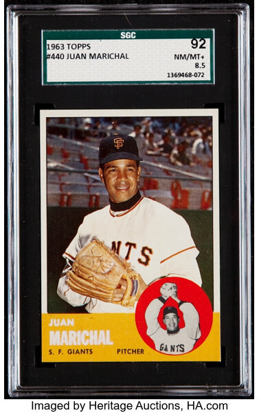 1963 Topps Juan Marichal #440 SGC 92 NM/MT+ 8.5. Baseball Cards, Lot  #43096