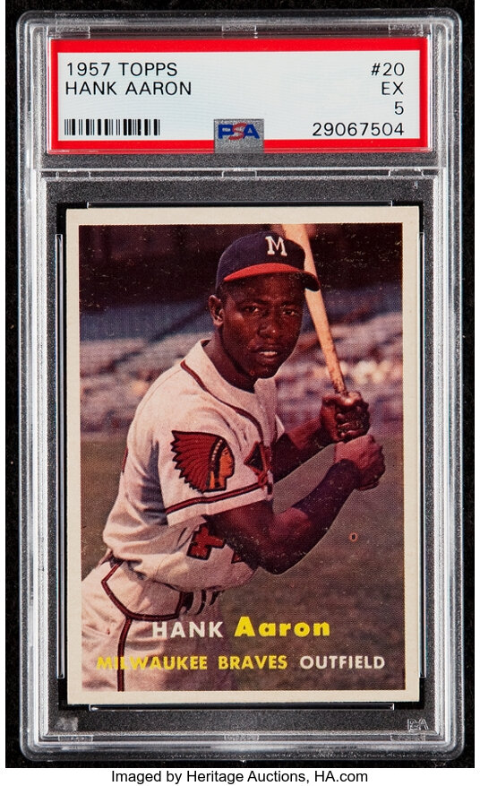 1957 Topps Hank Aaron #20 PSA EX 5. Baseball Cards Singles