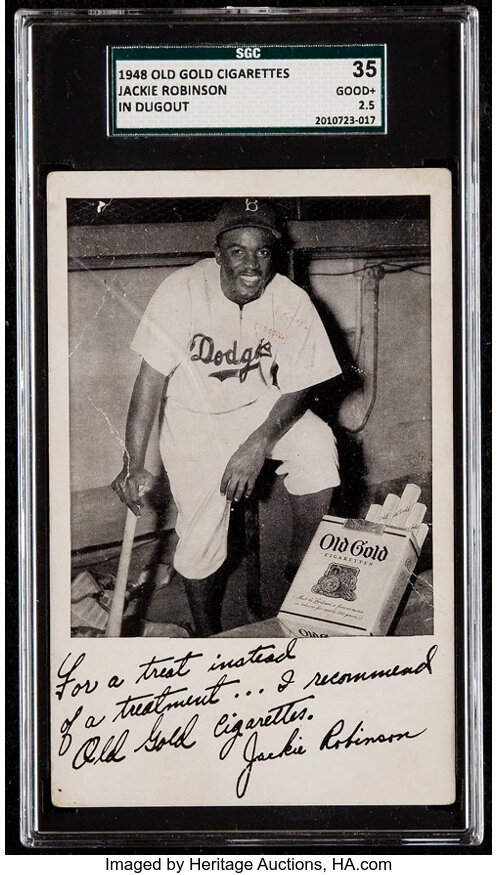 1948 Old Gold Cigarettes Jackie Robinson Complete Set (2). , Lot #81232