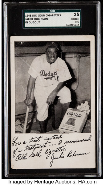 1948 Old Gold Cigarettes Jackie Robinson Complete Set (2). , Lot #81232