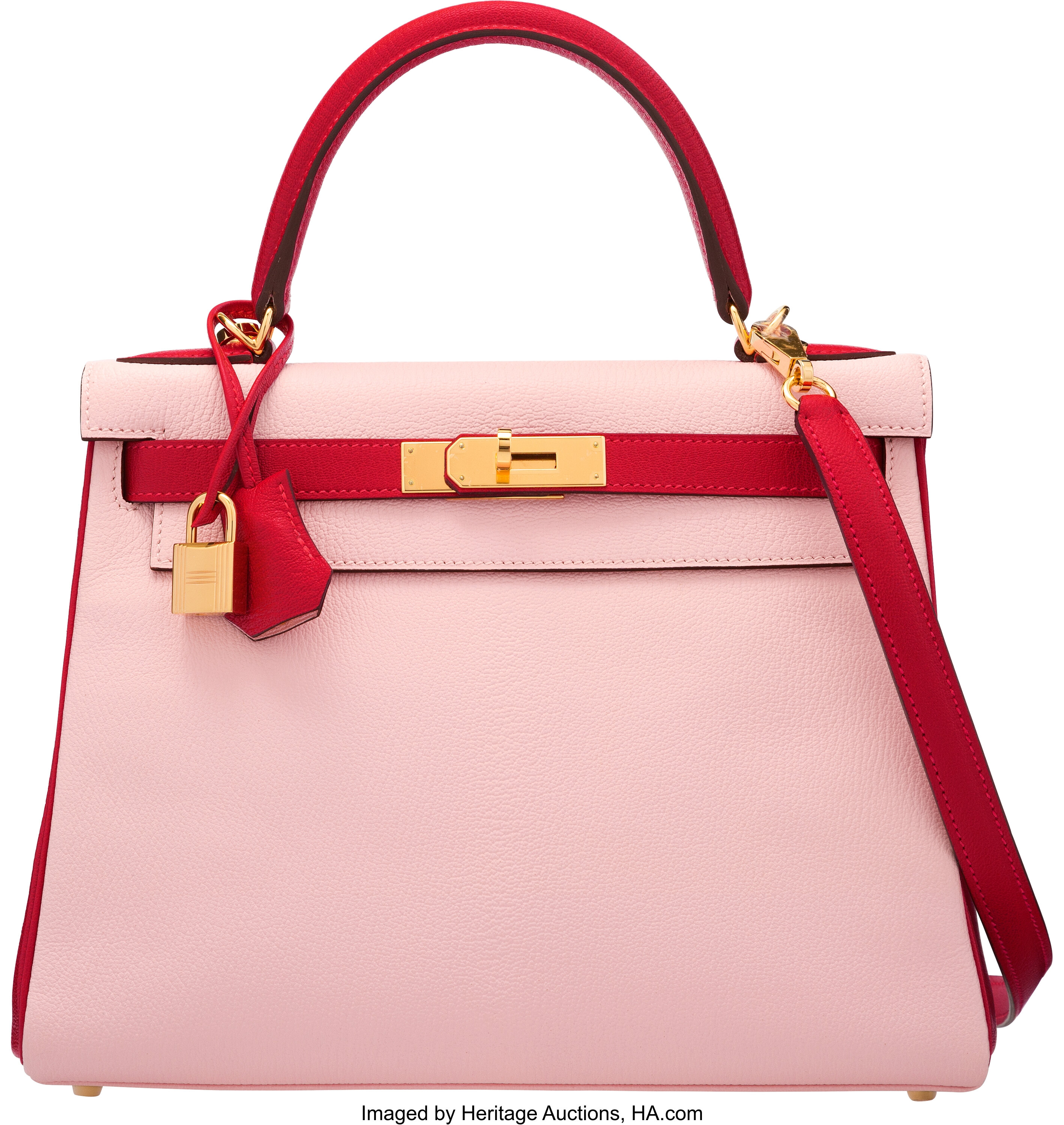 Hermès Special Order Horseshoe 28cm Rose Sakura & Rouge Casaque | Lot ...