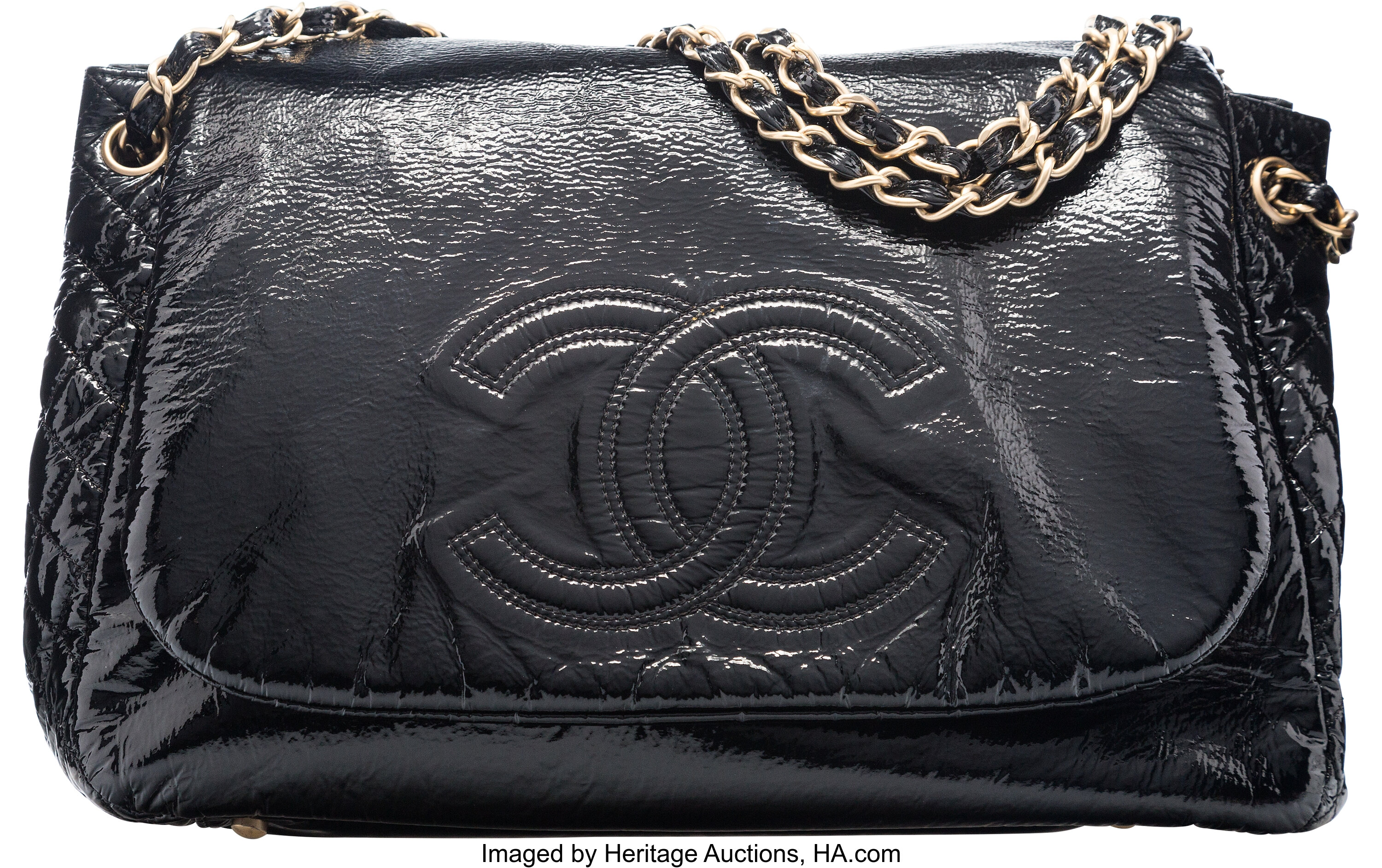 Chanel Rock and Chain Flap Patent Vinyl Bag