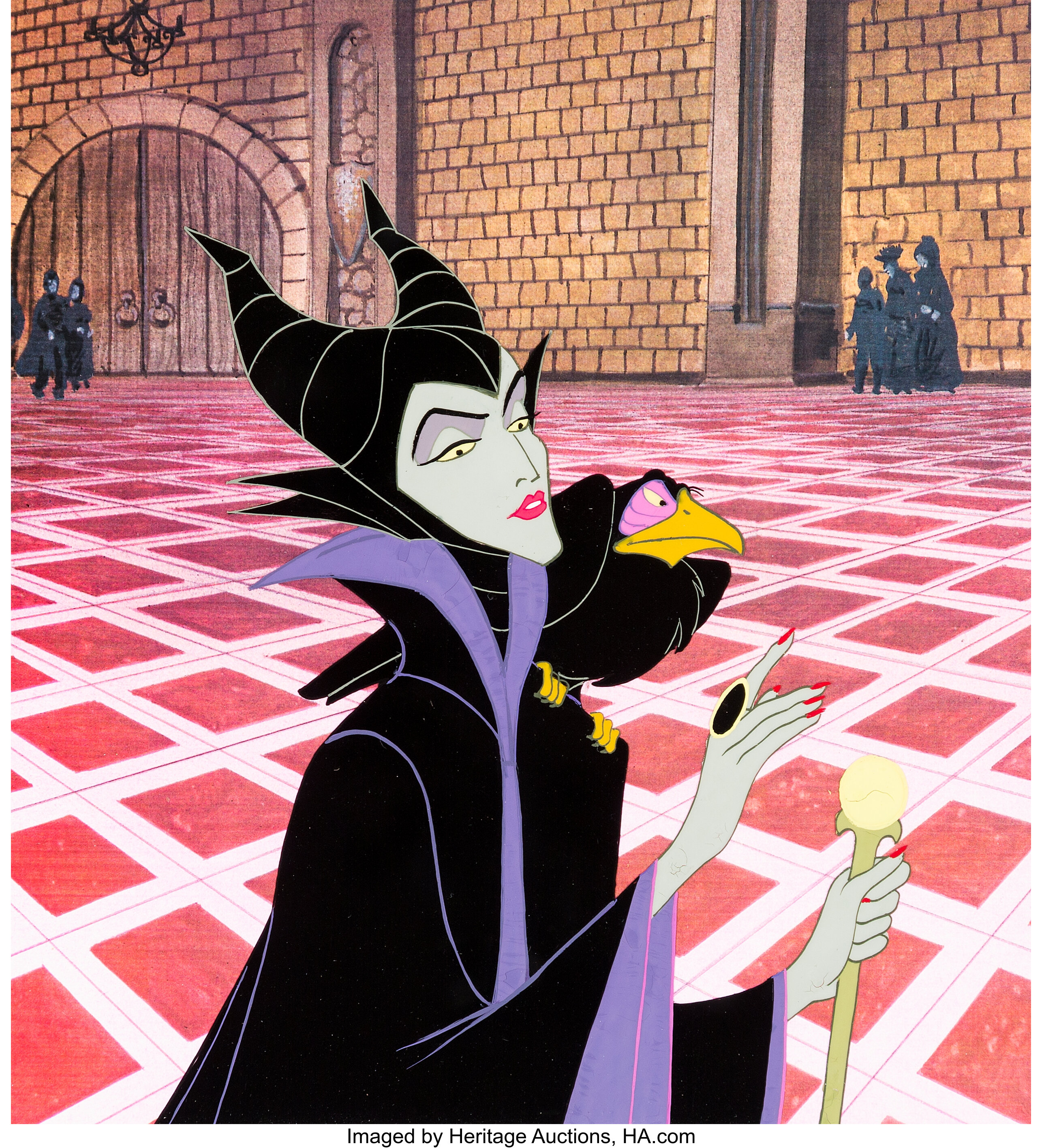 Sleeping Beauty Maleficent and Diablo Production Cel (Walt Disney,, Lot  #96209