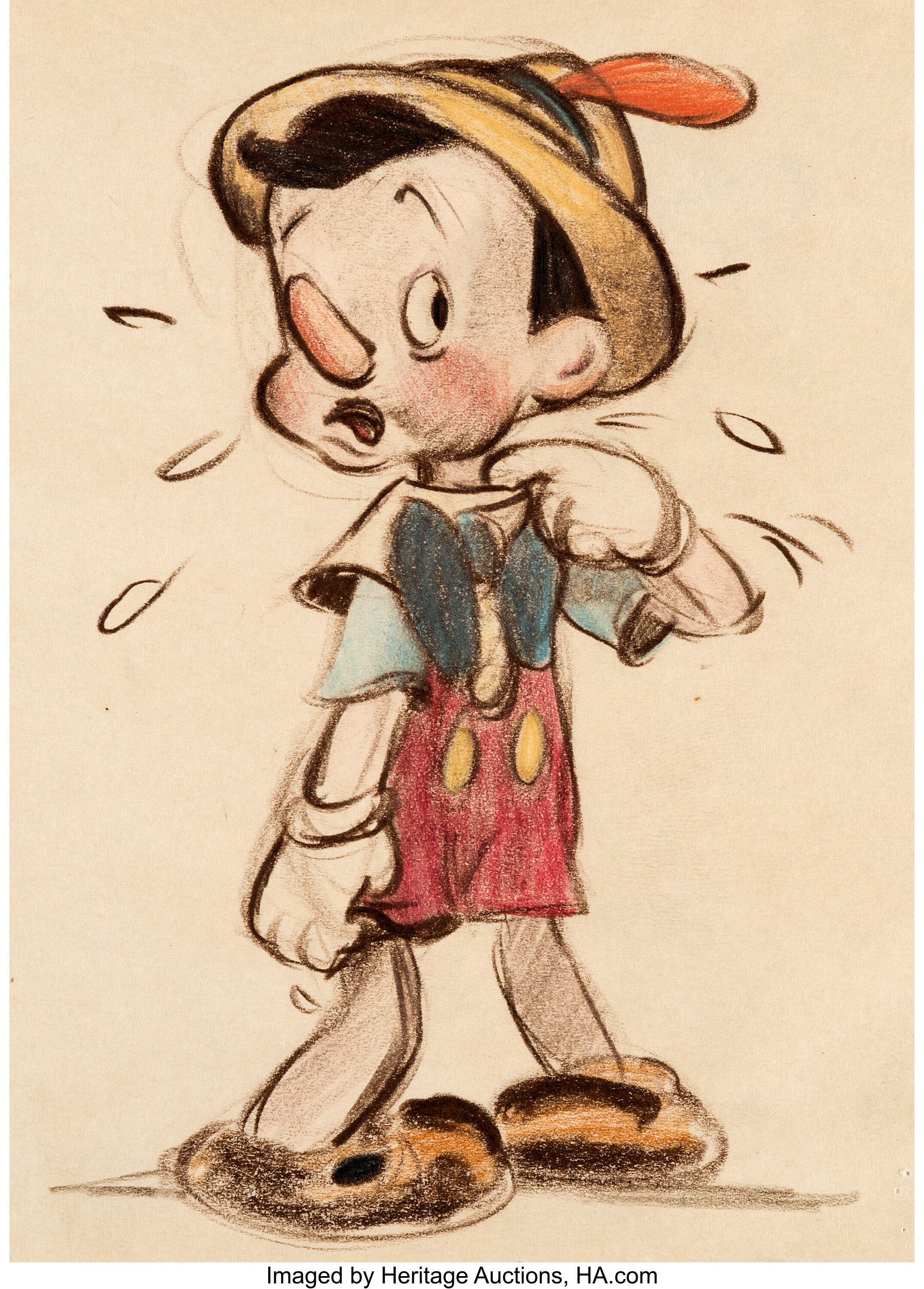 Pinocchio Storyboard/Concept Drawing (Walt Disney, 1940).... Lot