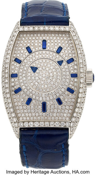 Master Mystery 40 White Gold Diamond and Sapphire Watch