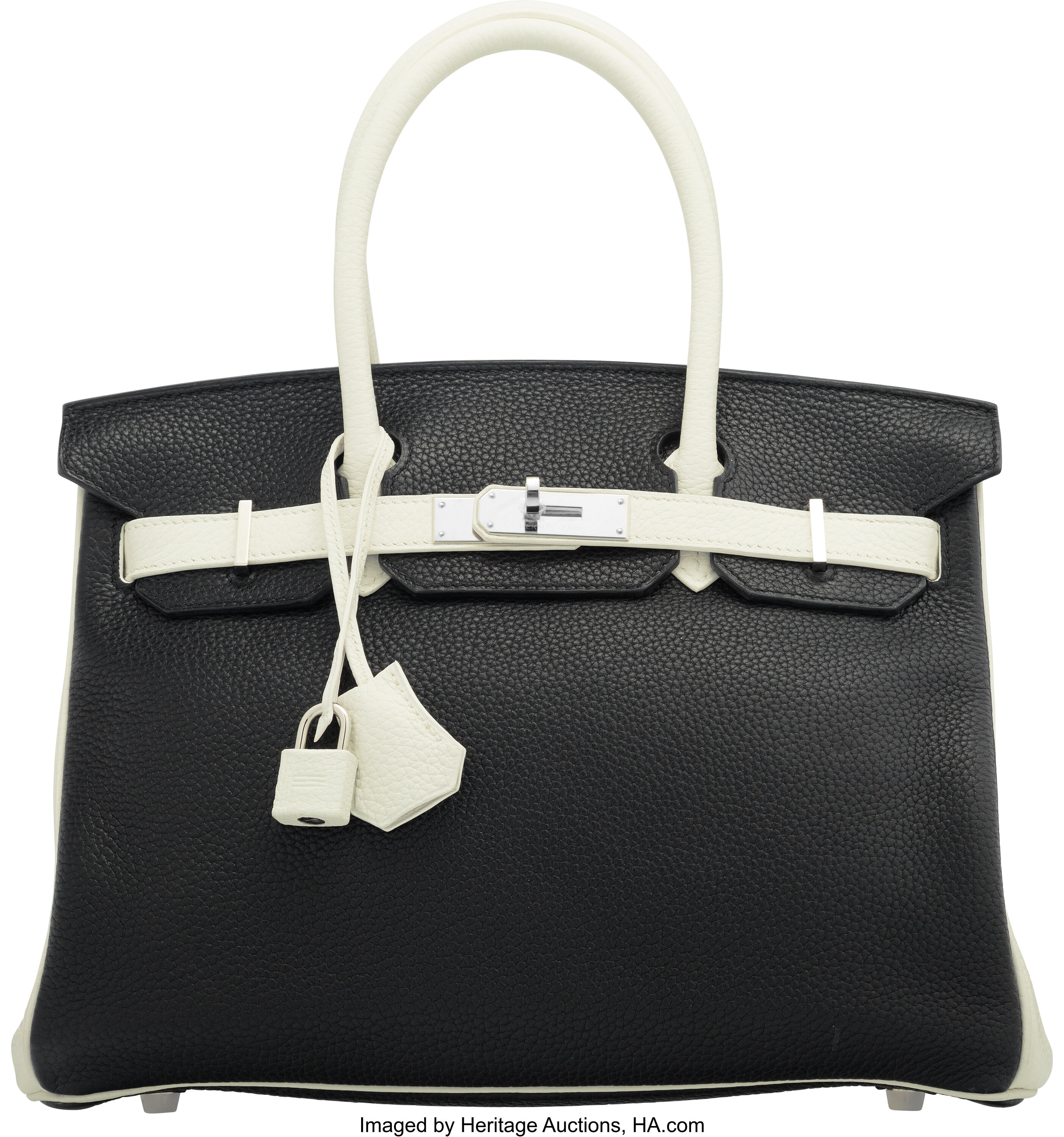 Hermes Special Order 30cm Black White Togo Leather Birkin Bag Lot 58082 Heritage Auctions