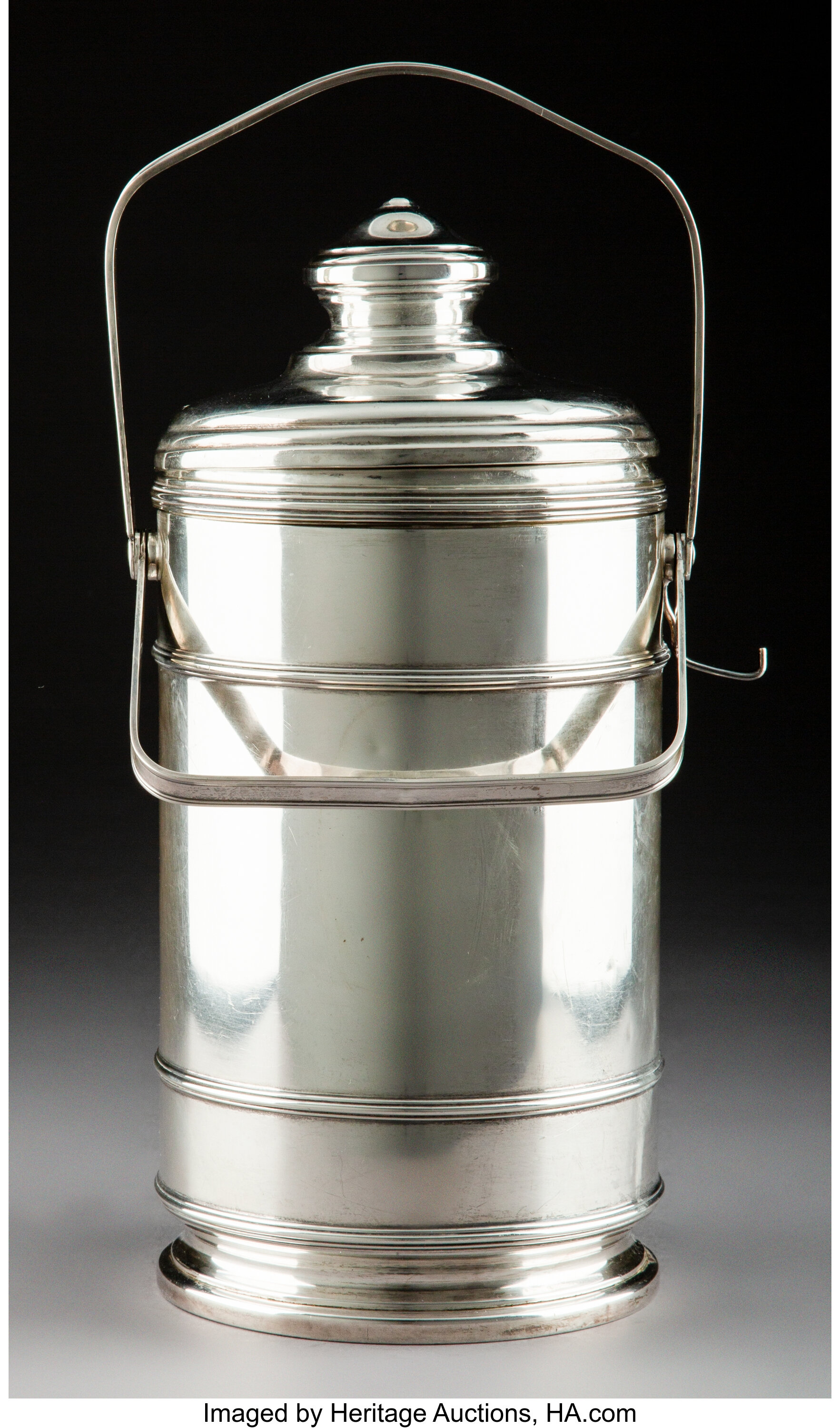 A Cartier Silver Ice Bucket 20th century. Marks Cartier Lot