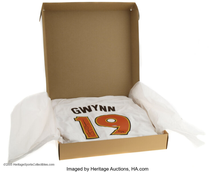 Tony Gwynn Signed UDA Jersey. Perfect replica of Gwynn's 1984