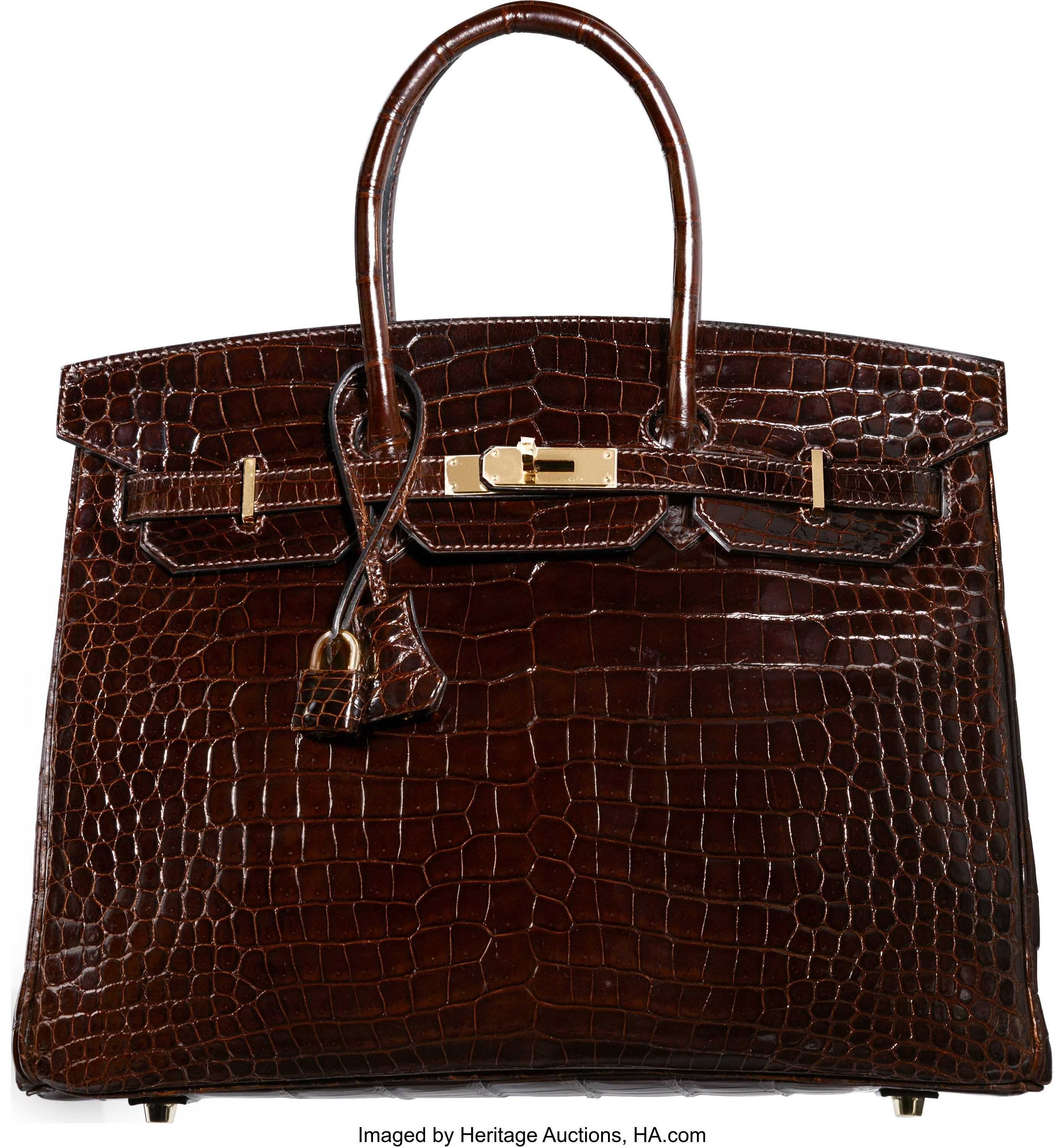 Hermès Birkin Chocolate Brown Porosus Crocodile Bag 35cm w/ Palladium  Hardware