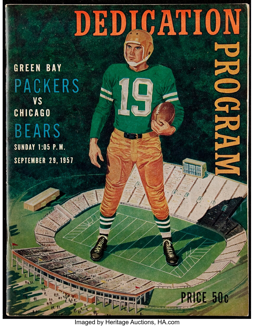 1957 Packers vs. Bears Program - 1st Game at Lambeau Field & Paul, Lot  #44223