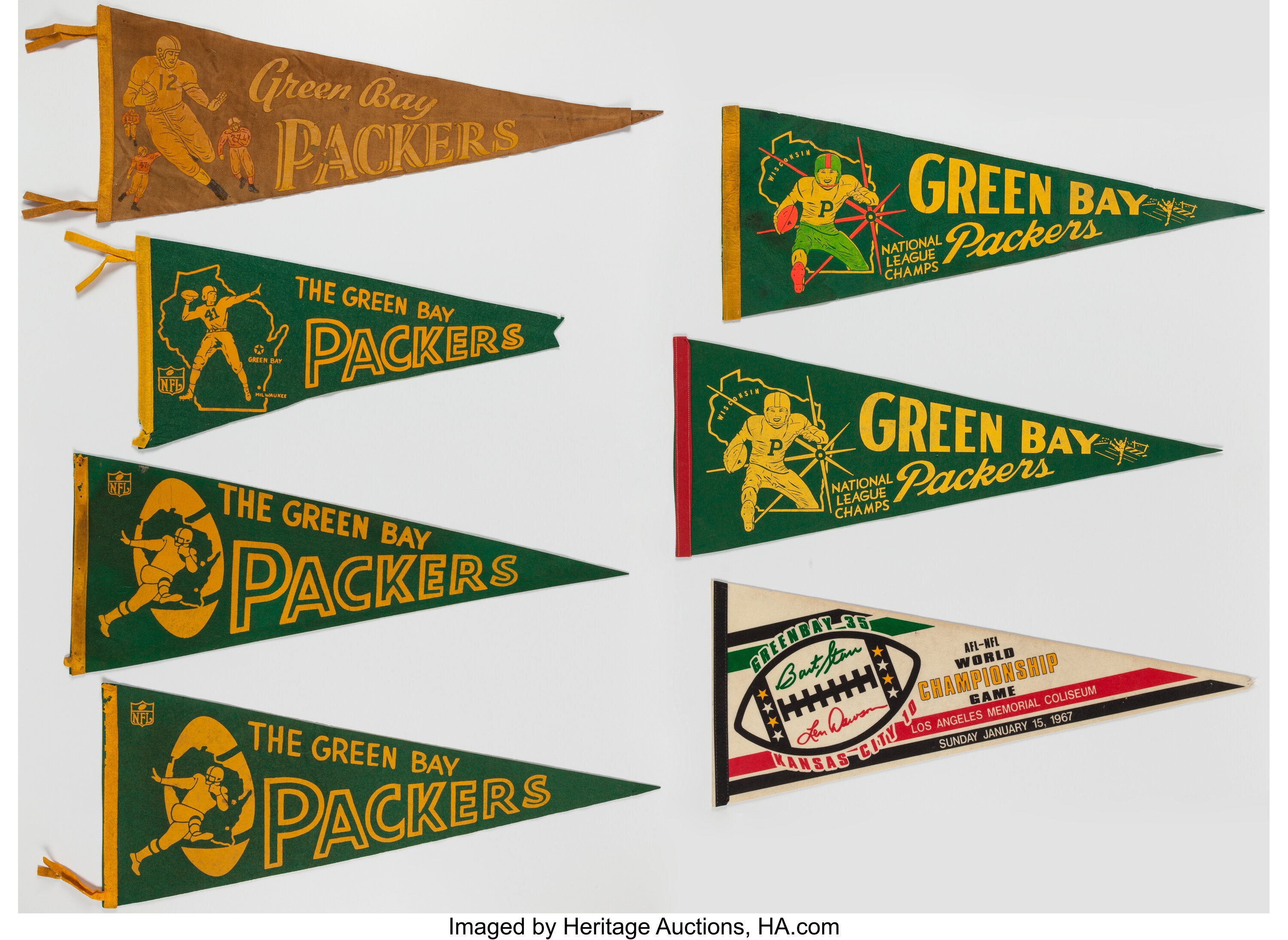 Sm Green Official NFL Green Bay Packers Pennant Vintage