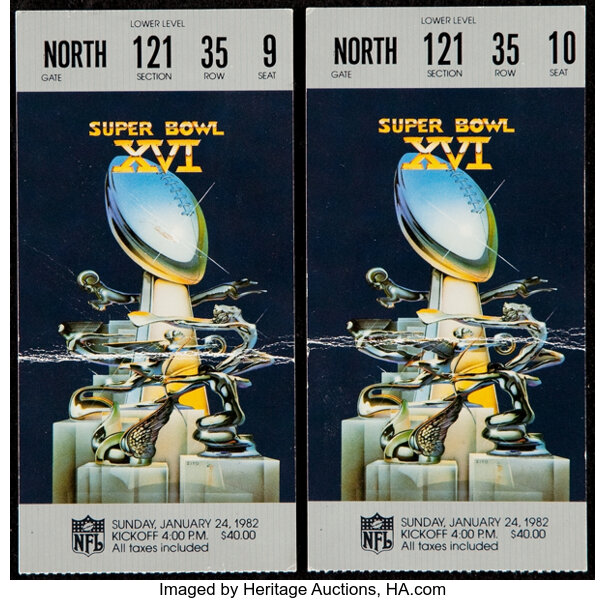 San Francisco 49ers Football 1982 Vintage Sports Ticket Stubs for